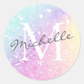 ホログラフィかわいらしックグリッターグラマガーリーラス ラウンドシール (正面)