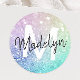 ホログラフィかわいらしックグリッターグラマガーリーラス ラウンドシール