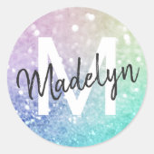 ホログラフィかわいらしックグリッターグラマガーリーラス ラウンドシール (正面)