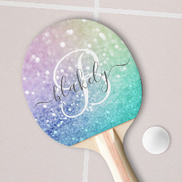 ホログラフィかわいらしックグリッターグラマガーリーラス 卓球ラケット