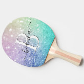 ホログラフィかわいらしックグリッターグラマガーリーラス 卓球ラケット (横)