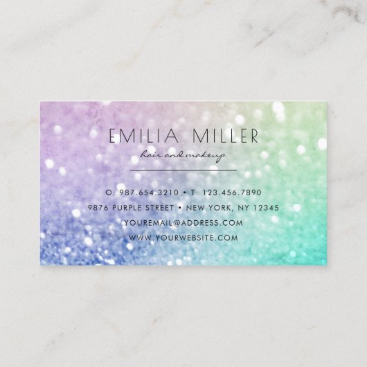 ホログラフィかわいらしックグリッターグラマガーリーラス 名刺 (裏面)