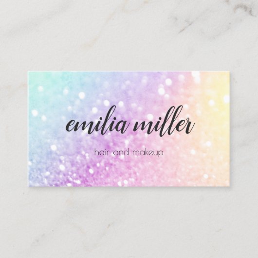 ホログラフィかわいらしックグリッターグラマガーリーラス 名刺 (正面)