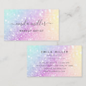 ホログラフィかわいらしックグリッターグラマガーリーラス 名刺 (正面/裏面)