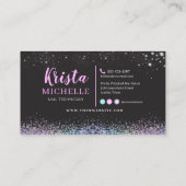 ホログラフィかわいらしックダイヤモンドグリッター爪、 ネイル 名刺 (裏面)