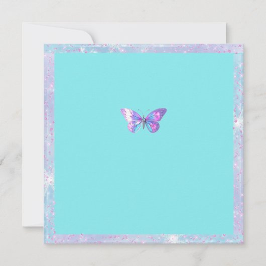 ホログラフィかわいらしックバタフライフラットサンキューカード サンキューカード (正面)