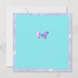 ホログラフィかわいらしックバタフライフラットサンキューカード サンキューカード