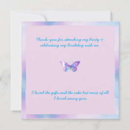 ホログラフィかわいらしックバタフライフラットサンキューカード サンキューカード
