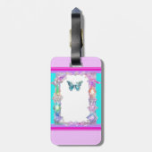 ホログラフィかわいらしックバタフライラゲージタグアクア ラゲッジタグ (裏面縦)