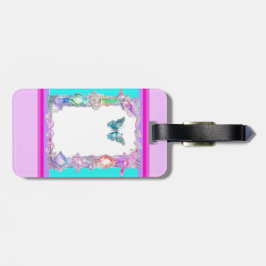 ホログラフィかわいらしックバタフライラゲージタグアクア ラゲッジタグ