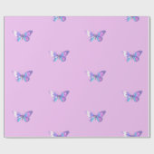 ホログラフィかわいらしックバタフライラッピング紙 ラッピングペーパー (フラット)