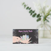 ホログラフィかわいらしック結晶グリッター爪、 ネイル事業 名刺 (スタンド正面)