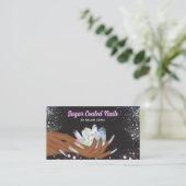 ホログラフィかわいらしック結晶グリッター爪、 ネイル 名刺 (スタンド正面)