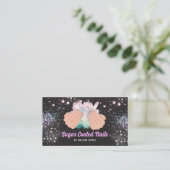 ホログラフィかわいらしック結晶グリッター爪、 ネイル 名刺 (スタンド正面)