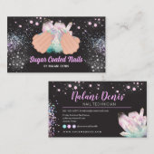 ホログラフィかわいらしック結晶グリッター爪、 ネイル 名刺 (正面/裏面)
