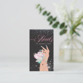 ホログラフィかわいらしック結晶グリッター爪、 ネイル 名刺 (スタンド正面)