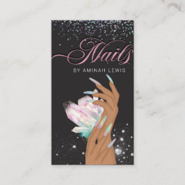 ホログラフィかわいらしック結晶グリッター爪、 ネイル 名刺