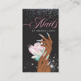 ホログラフィかわいらしック結晶グリッター爪、 ネイル 名刺