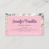 ホログラフィきらきら光るックグリッターメイクアップアーティストピンク 名刺 (裏面)