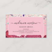 ホログラフィきらきら光るックグリッターメイクアップアーティスト美しい 名刺 (裏面)