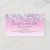 ホログラフィきらきら光るックグリッターメイクアーティストスクリプトピンク 名刺 (裏面)