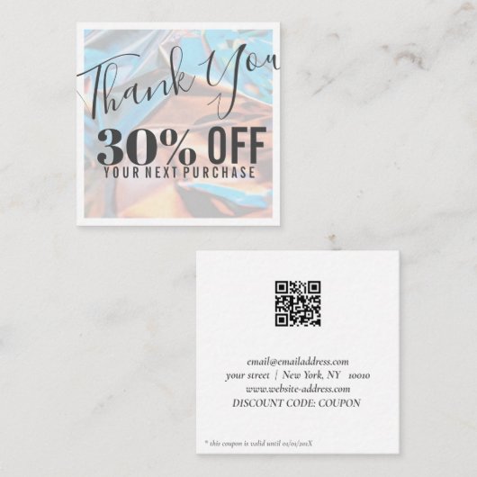 ホログラフィインスパイアックビジネス割引カード スクエア名刺 (正面/裏面)