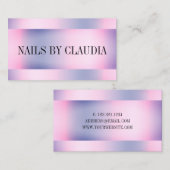 ホログラフィエレガントスタイリッシュックバラ金ゴールド紫爪、 ネイル 名刺 (正面/裏面)