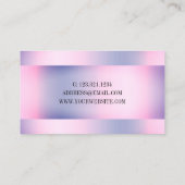 ホログラフィエレガントスタイリッシュックバラ金ゴールド紫爪、 ネイル 名刺 (裏面)