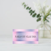 ホログラフィエレガントスタイリッシュックバラ金ゴールド紫爪、 ネイル 名刺 (スタンド正面)