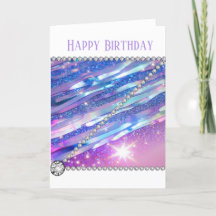 ホログラフィエレガントックおよびダイアモンドのグリーティングカード