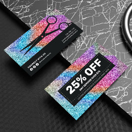 ホログラフィエレガントックきらめくグリッターヘアスタイリスト 割引カード