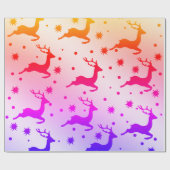 ホログラフィエレガントックのクリスマスのトナカイ模様 ラッピングペーパー (フラット)
