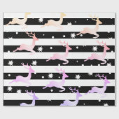 ホログラフィエレガントックのクリスマスのトナカイ模様 ラッピングペーパー (フラット)