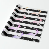 ホログラフィエレガントックのクリスマスのトナカイ模様 ラッピングペーパー (アンロールド)