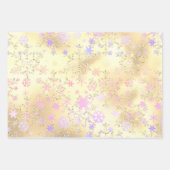 ホログラフィエレガントックのクリスマススノーフレークパターン ラッピングペーパーシート (正面3)