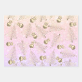 ホログラフィエレガントッククリスマスパターン ラッピングペーパーシート (正面2)