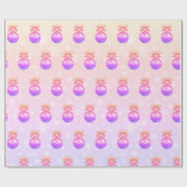 ホログラフィエレガントッククリスマス装飾パターン ラッピングペーパー (フラット)