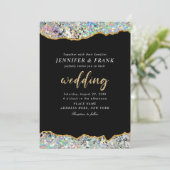 ホログラフィエレガントックグリッターアゲートブラモダンック 招待状 (スタンド正面)