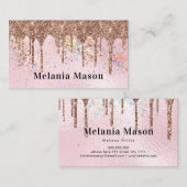 ホログラフィエレガントックグリッターアーティストの金ゴールド駆動 名刺 (正面/裏面)