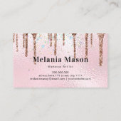 ホログラフィエレガントックグリッターアーティストの金ゴールド駆動 名刺 (裏面)