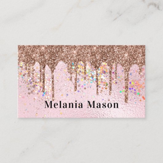 ホログラフィエレガントックグリッターアーティストの金ゴールド駆動 名刺 (正面)