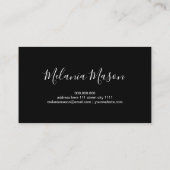 ホログラフィエレガントックグリッターネイルアーティストブラック 名刺 (裏面)