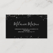 ホログラフィエレガントックグリッターネイルアーティストブラック 名刺 (裏面)