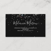 ホログラフィエレガントックグリッターネイルアーティストブラック 名刺 (裏面)