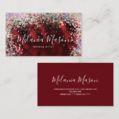 ホログラフィエレガントックグリッターネイルアーティストブルゴーニュ 名刺 (正面/裏面)