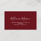 ホログラフィエレガントックグリッターネイルアーティストブルゴーニュ 名刺 (裏面)