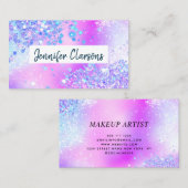 ホログラフィエレガントックグリッターパープル美しいサロン 名刺 (正面/裏面)