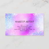 ホログラフィエレガントックグリッターパープル美しいサロン 名刺 (裏面)