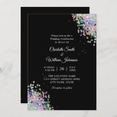 ホログラフィエレガントックグリッターブモダンラック 招待状 (正面/裏面)