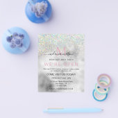 ホログラフィエレガントックグリッターメイクアップアーティストシルバー チラシ (シングル)